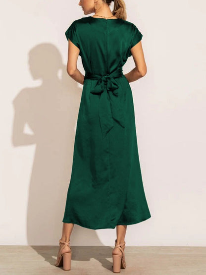 Midi Avondjurk Zwart Elegante Mouwen Formele Jurk