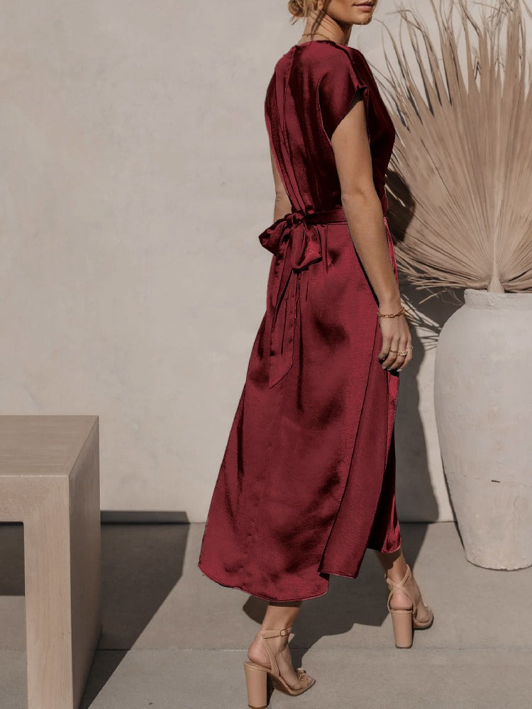 Midi Avondjurk Zwart Elegante Mouwen Formele Jurk