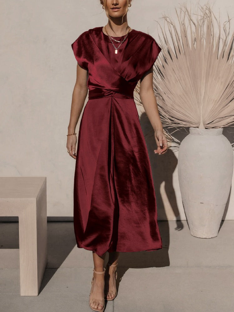 Midi Avondjurk Zwart Elegante Mouwen Formele Jurk