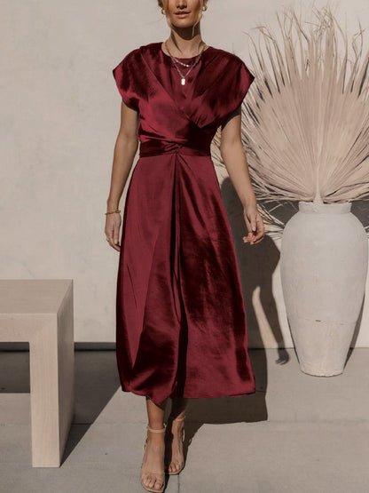 Midi Avondjurk Zwart Elegante Mouwen Formele Jurk