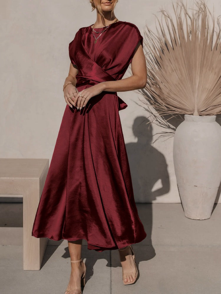 Midi Avondjurk Zwart Elegante Mouwen Formele Jurk