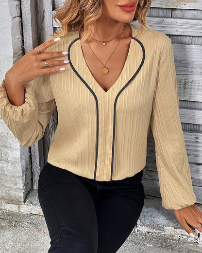 Dame Top met Lange Mouwen Elegante Katoen Stijl - StudioMarella