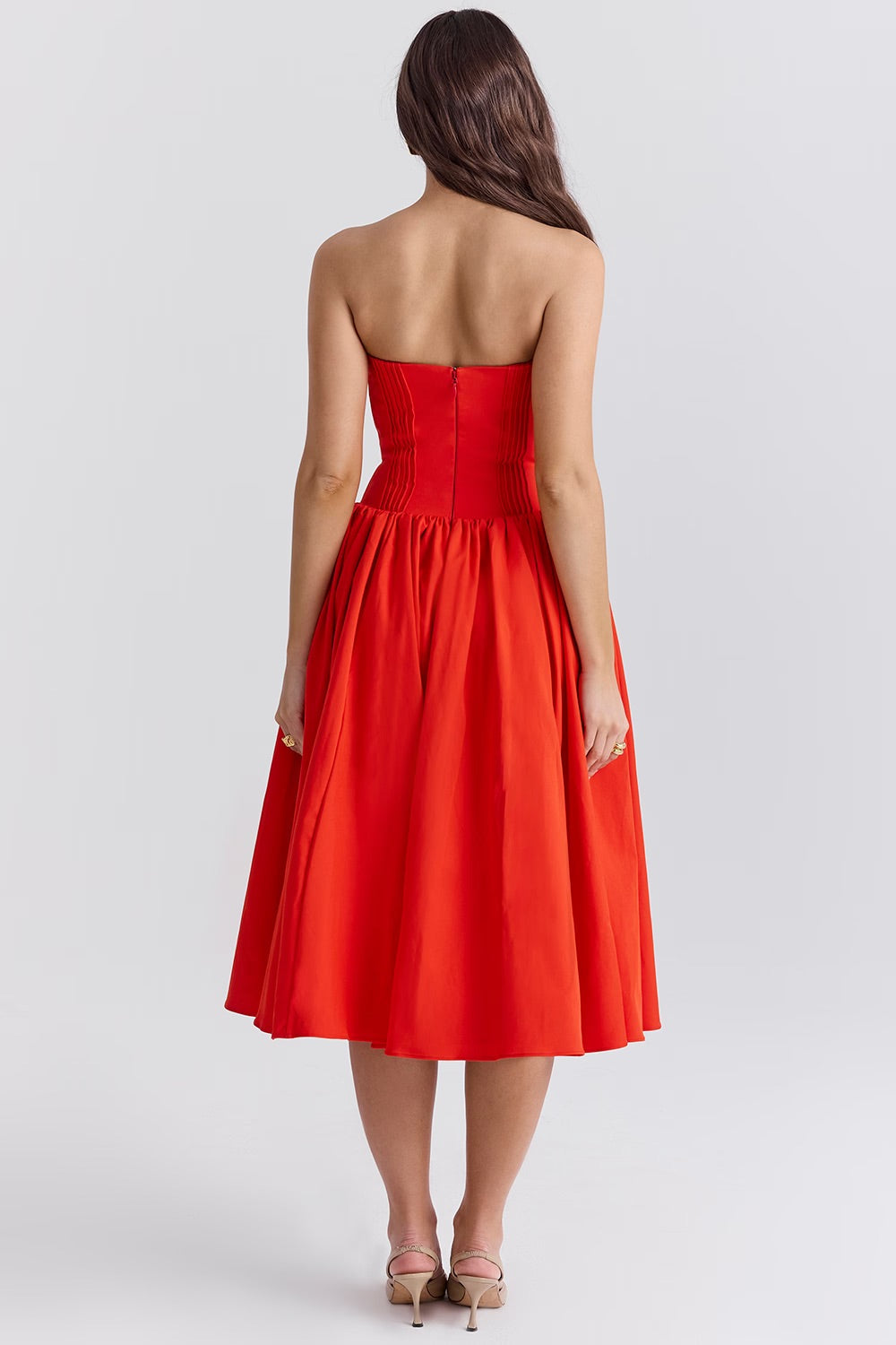 Rode Cocktailjurk voor Dames Midi Jurk Zonder Bandjes
