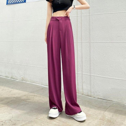 Elke | Brede stijlvolle pantalon in de kleur Fuchsia voor dames in Formal stijl ideaal voor de lente.