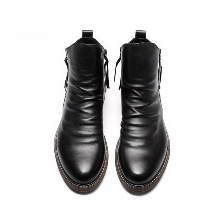 Leren Enkelboots met Rits Echt Leer Stijlvol Duurzaam → Leren Enkelboots Rits Echt Leer Dames Boots Stijlvol