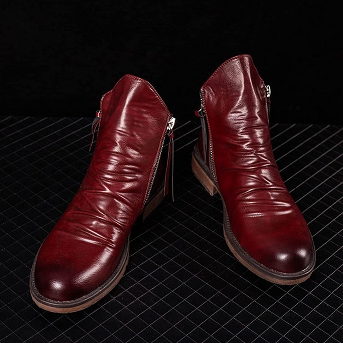 Leren Enkelboots met Rits Echt Leer Stijlvol Duurzaam → Leren Enkelboots Rits Echt Leer Dames Boots Stijlvol