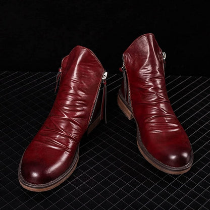 Leren Enkelboots met Rits Echt Leer Stijlvol Duurzaam → Leren Enkelboots Rits Echt Leer Dames Boots Stijlvol