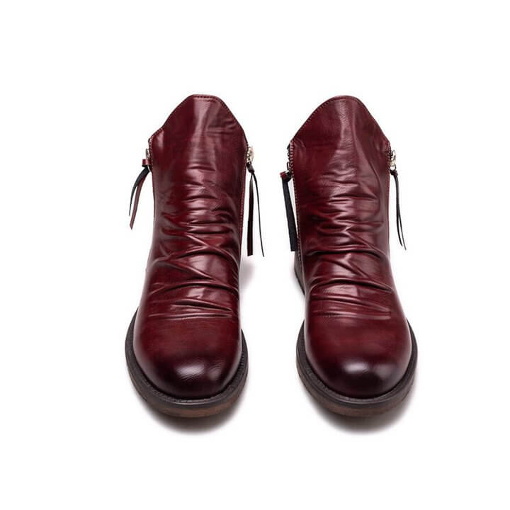 Leren Enkelboots met Rits Echt Leer Stijlvol Duurzaam → Leren Enkelboots Rits Echt Leer Dames Boots Stijlvol