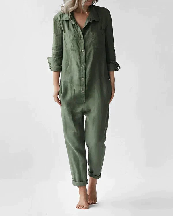 Jumpsuit Lange Mouwen Groen Stijlvol Dames - StudioMarella