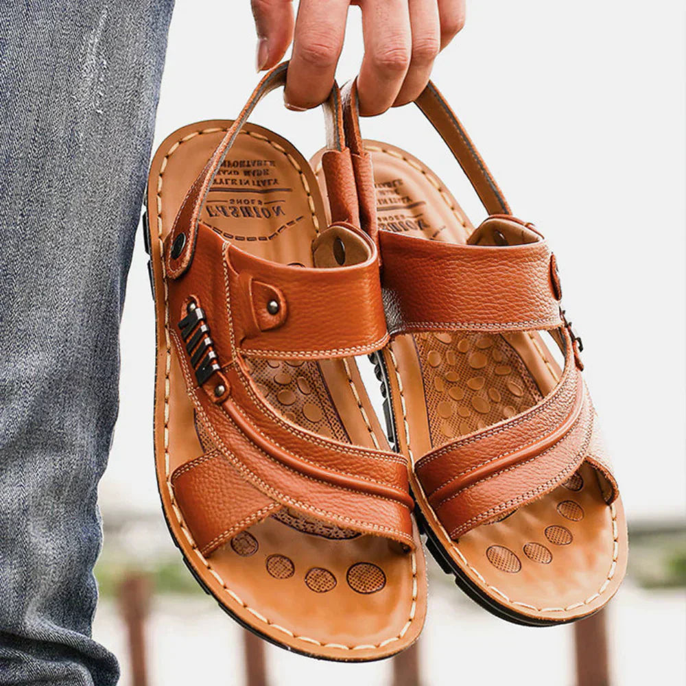 Leren Zomersandalen voor Mannen Vintage Stijl