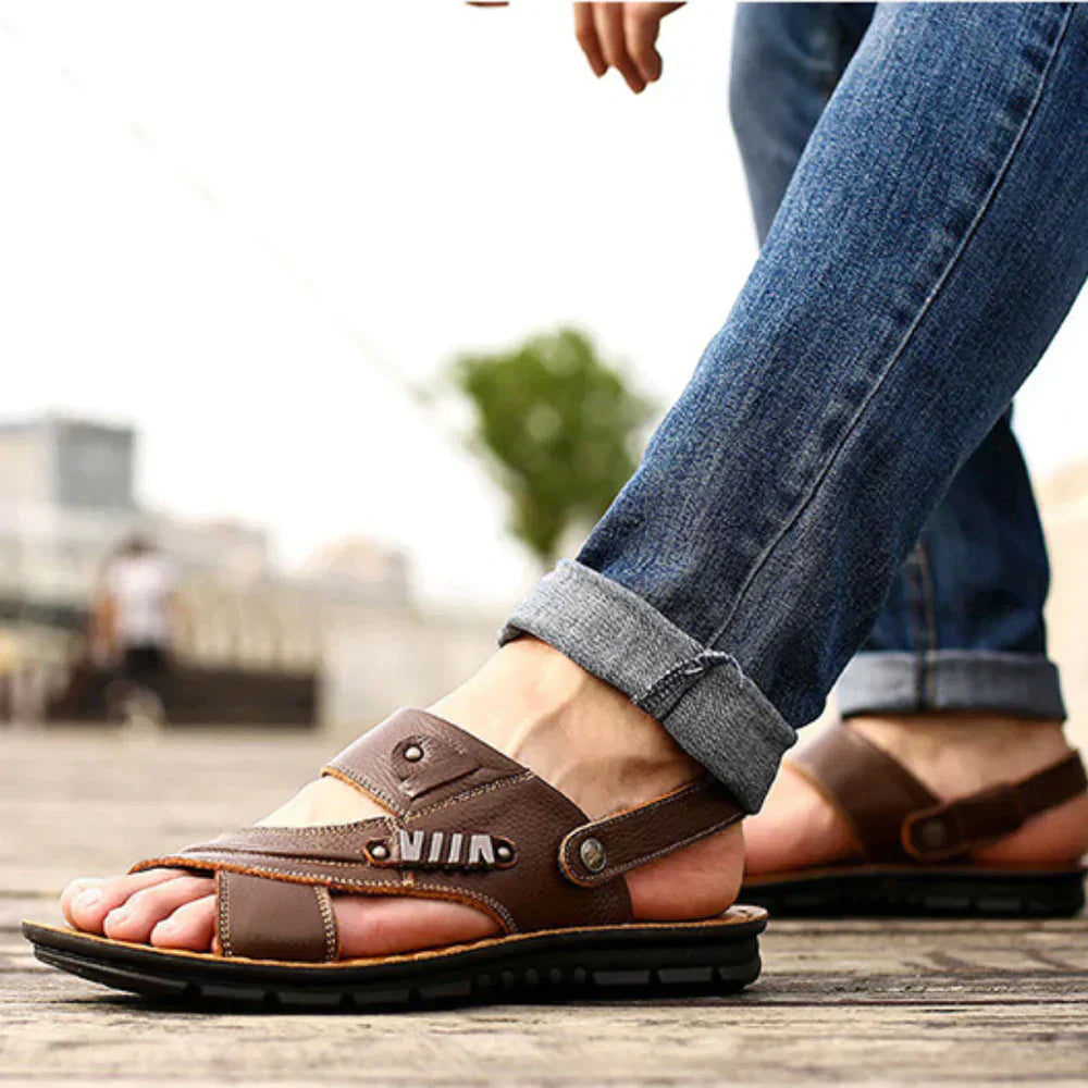 Leren Zomersandalen voor Mannen Vintage Stijl
