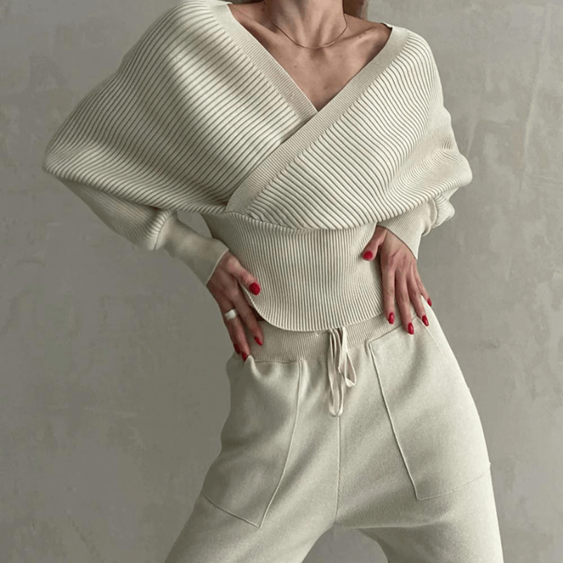 Dames Set Gebreide Trui en Broek Warme Wintercollectie - StudioMarella