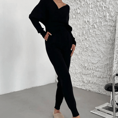 Dames Set Gebreide Trui en Broek Warme Wintercollectie