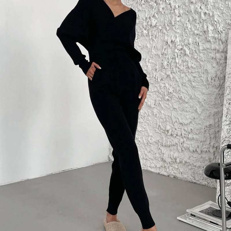 Dames Gebreide Set Trui en Broek Tweedelig Winter