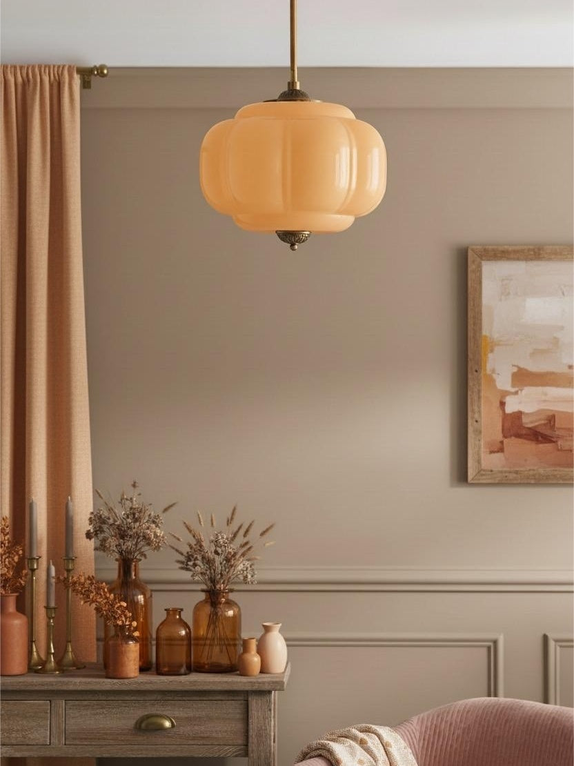 Vintage Melkglas Plafondlamp Geschulpt Rand Wit Roze Groen Blauw Helder Mat Glas Semi-Flush Hanglamp Messing Zwart Finish