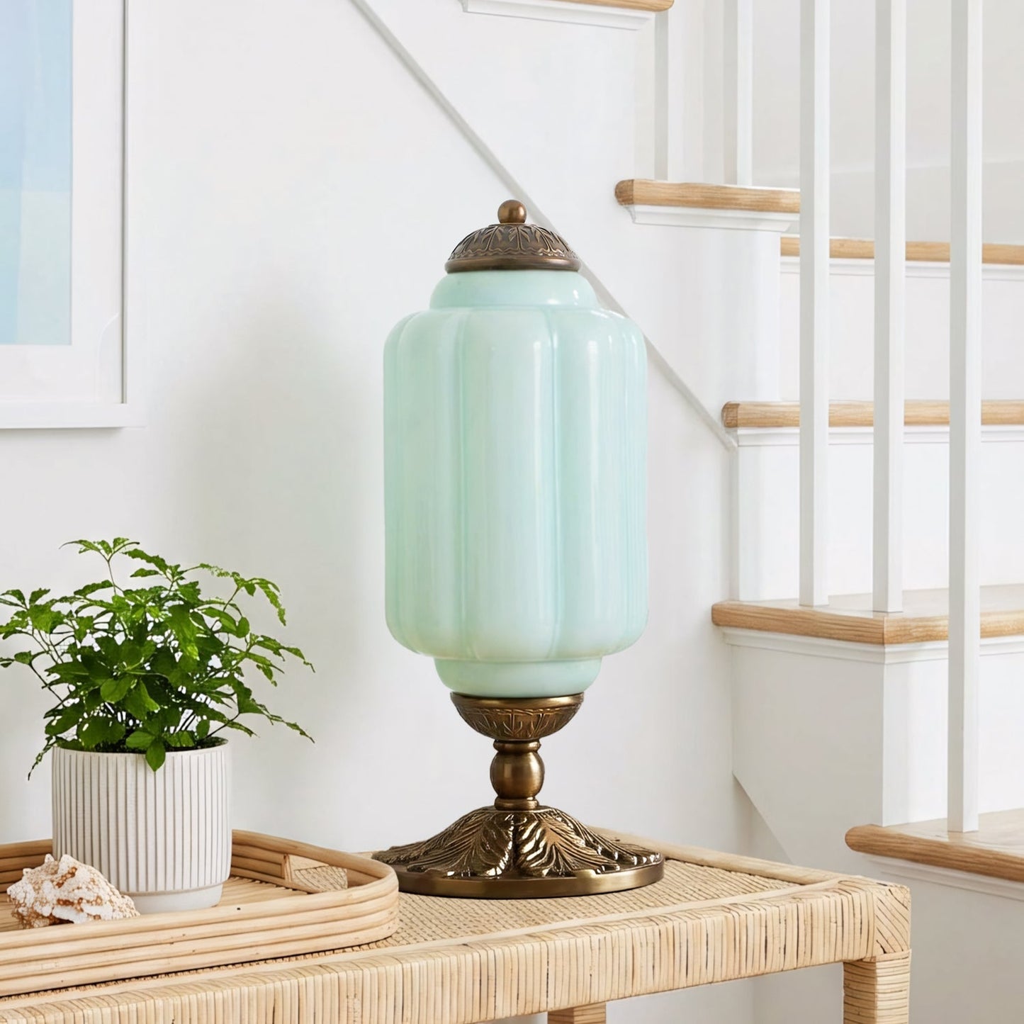 Retro Tafellampen met Getextureerd Crèmekleurig Glas – Franse Vintage Stijl met Messing of Zwart Frame