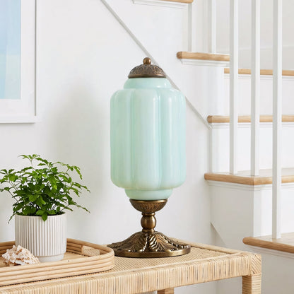 Retro Tafellampen met Getextureerd Crèmekleurig Glas – Franse Vintage Stijl met Messing of Zwart Frame