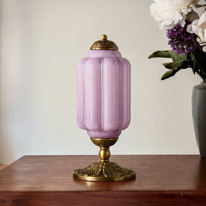 Retro Tafellampen met Getextureerd Crèmekleurig Glas – Franse Vintage Stijl met Messing of Zwart Frame