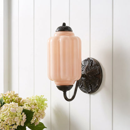 Vintage Wandlamp met Melkglas en Geolied Messing – Klassieke Retro Verlichting voor Hal, Slaapkamer, Woonkamer