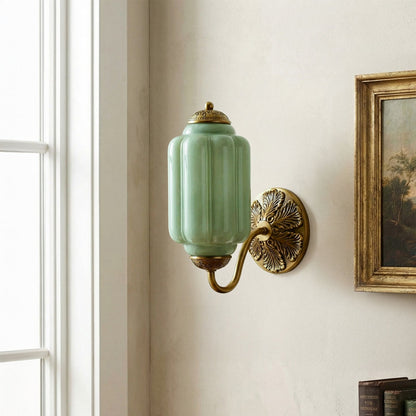 Vintage Wandlamp met Melkglas en Geolied Messing – Klassieke Retro Verlichting voor Hal, Slaapkamer, Woonkamer