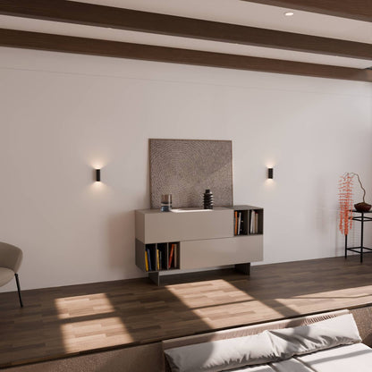 Compacte led wandlamp met warm up-down licht voor interieur en gevel