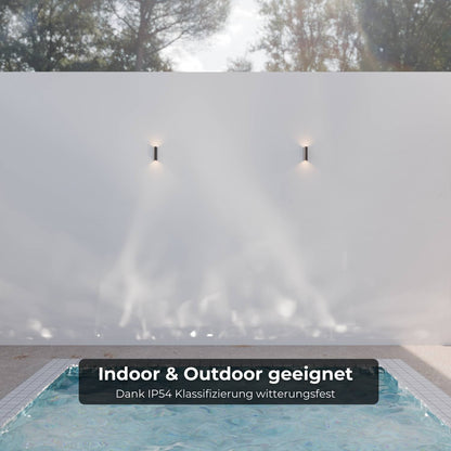 Compacte led wandlamp met warm up-down licht voor interieur en gevel