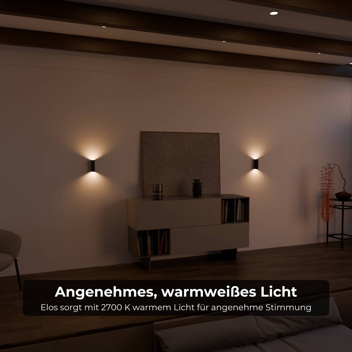 Compacte led wandlamp met warm up-down licht voor interieur en gevel