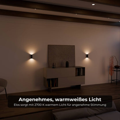 Compacte led wandlamp met warm up-down licht voor interieur en gevel