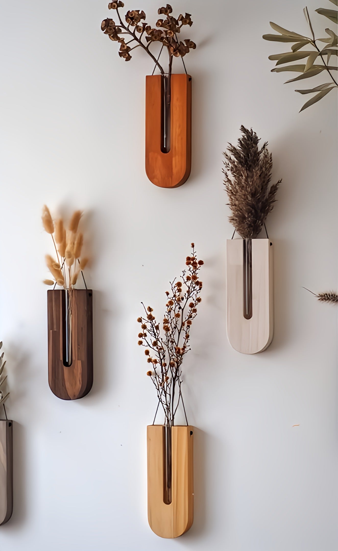 Houten Wand Bloemenhouders Set 7 Delig Pijnhout Verticale Plantenhouder