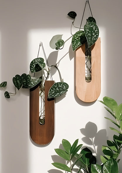 Houten Wand Bloemenhouders Set 7 Delig Pijnhout Verticale Plantenhouder