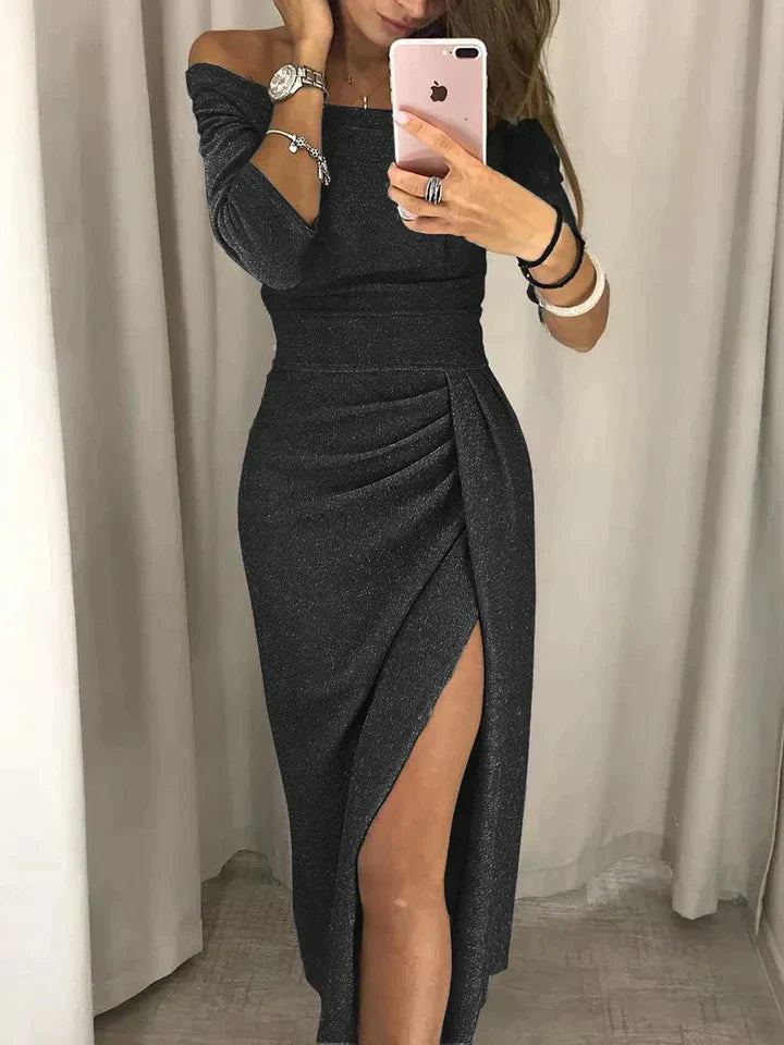 Vrouwelijke Katoenen Jurk Elegante Hoge Split