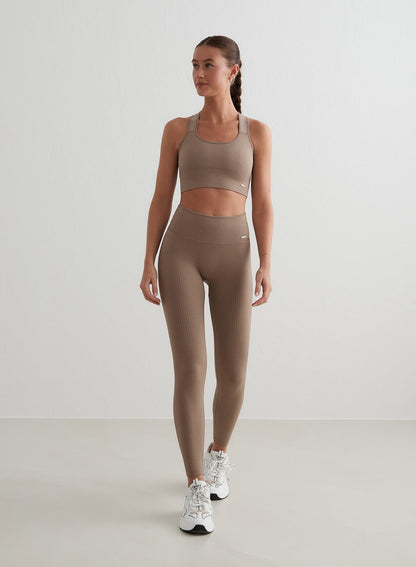Zachte Yoga Legging Geribbeld Comfortabel voor Vrouwen