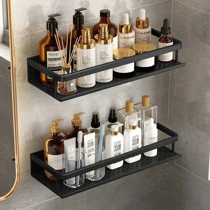 Wandrek voor Douche – Zwart Mat Aluminium, Roestvrij & Minimalistisch