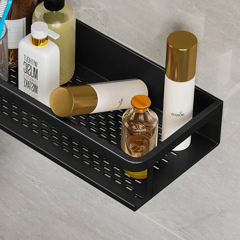 Wandrek voor Douche – Zwart Mat Aluminium, Roestvrij & Minimalistisch