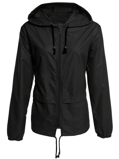Waterdichte Dames Windjack Lange Mouwen Effen Kleur