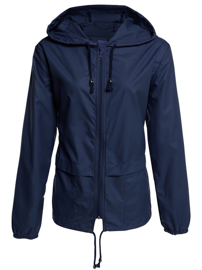 Waterdichte Dames Windjack Lange Mouwen Effen Kleur