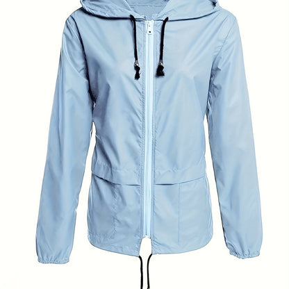 Waterdichte Dames Windjack Lange Mouwen Effen Kleur