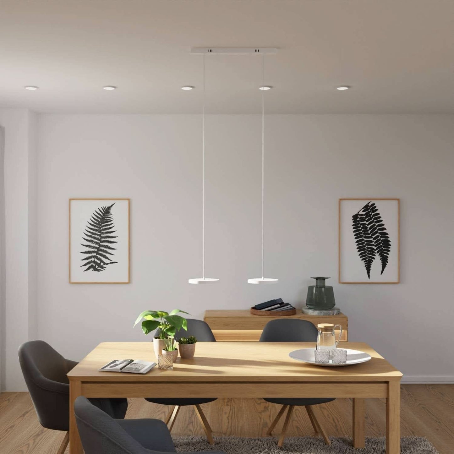 Design Hanglamp LED Aluminium 3-4 Lichts Zwart Eettafel Dimbaar Modern Pendellamp Minimalistisch Interieur Verlichting