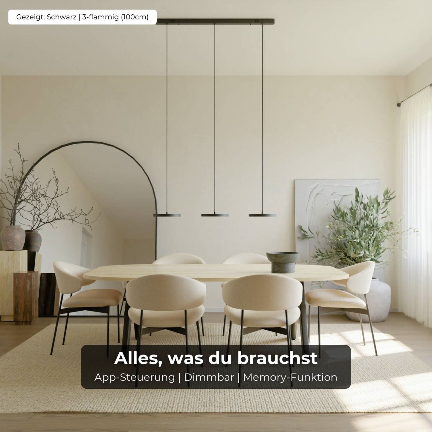 Design Hanglamp LED Aluminium 3-4 Lichts Zwart Eettafel Dimbaar Modern Pendellamp Minimalistisch Interieur Verlichting