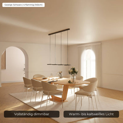 Design Hanglamp LED Aluminium 3-4 Lichts Zwart Eettafel Dimbaar Modern Pendellamp Minimalistisch Interieur Verlichting