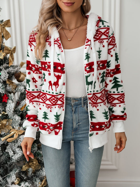 Dames Winterjas Kerst Hooded Warm en Feestelijk - StudioMarella