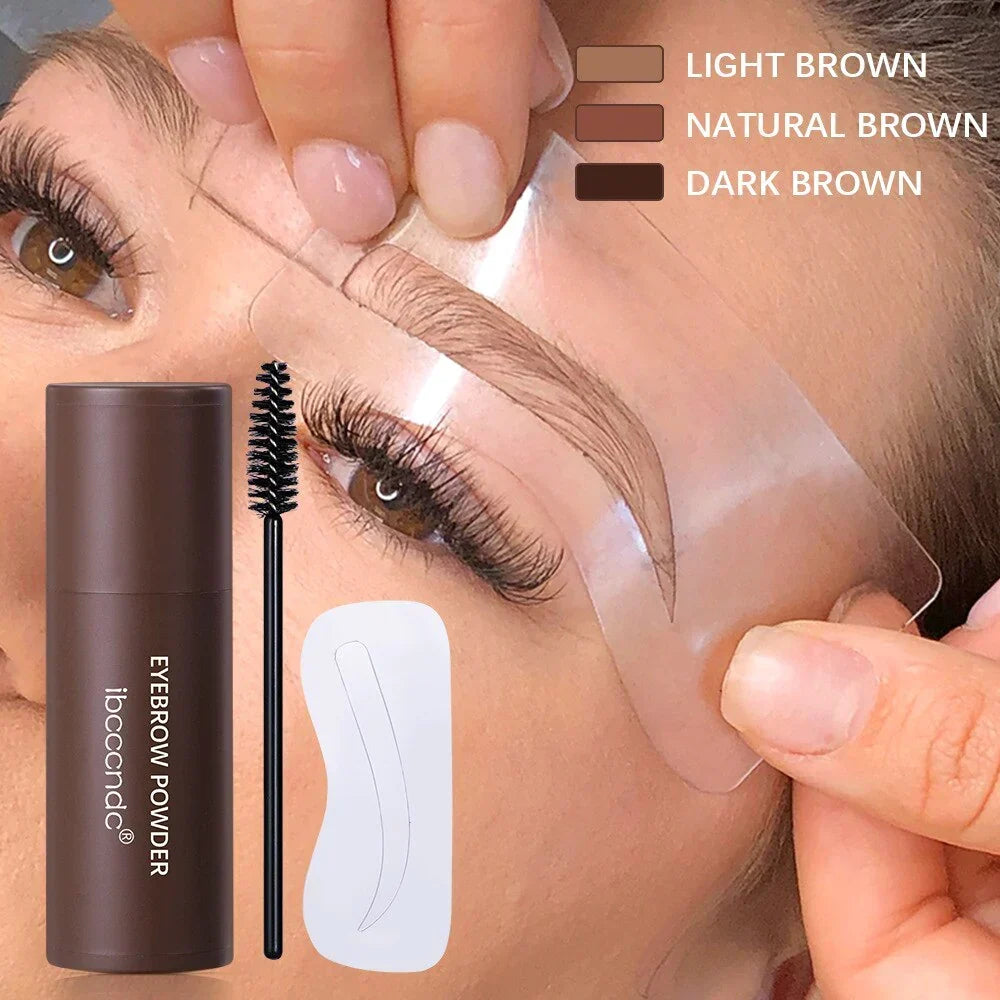 Wenkbrauw Stempel Styling Set voor Perfecte Brows met Sjablonen Poeder Natuurlijke Look Dagelijks Gebruik