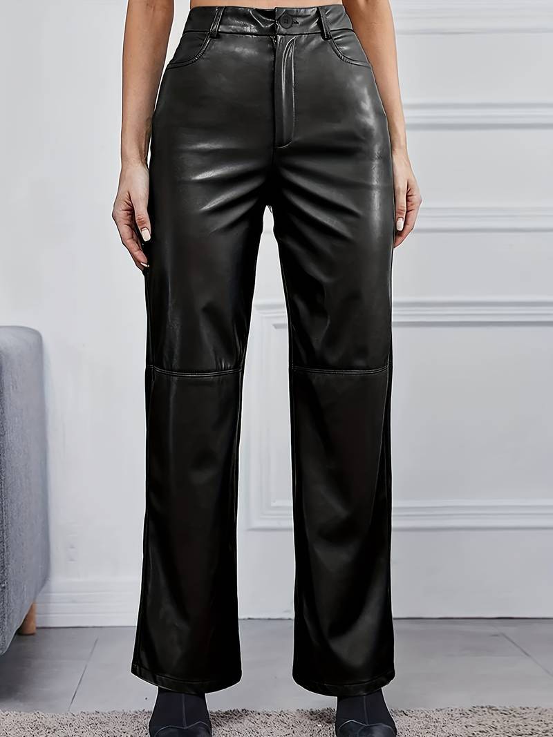 Hoge Taille Broek van Kunstleder Stijlvol en Elegant - StudioMarella