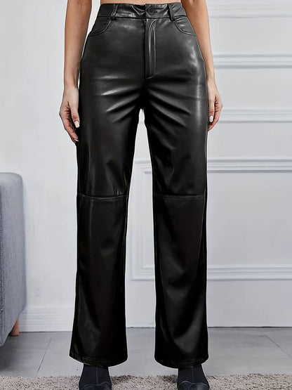 Hoge Taille Broek van Kunstleder Stijlvol en Elegant - StudioMarella