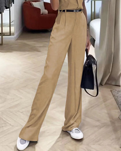Vrouwelijke Tweedelige Sportoutfit Casual Kleding Set