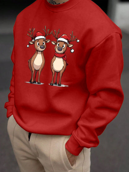 Kersttrui Rendierprint Heren Sweatshirt Feestelijk Warm - StudioMarella