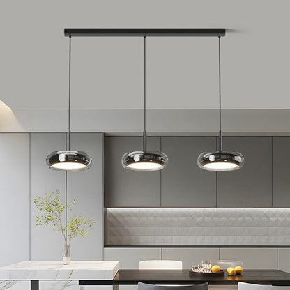 3 Hoofd Keuken Hanglamp Glas Metaal Zwart Eilandverlichting Modern Minimalistisch LED Hanglamp