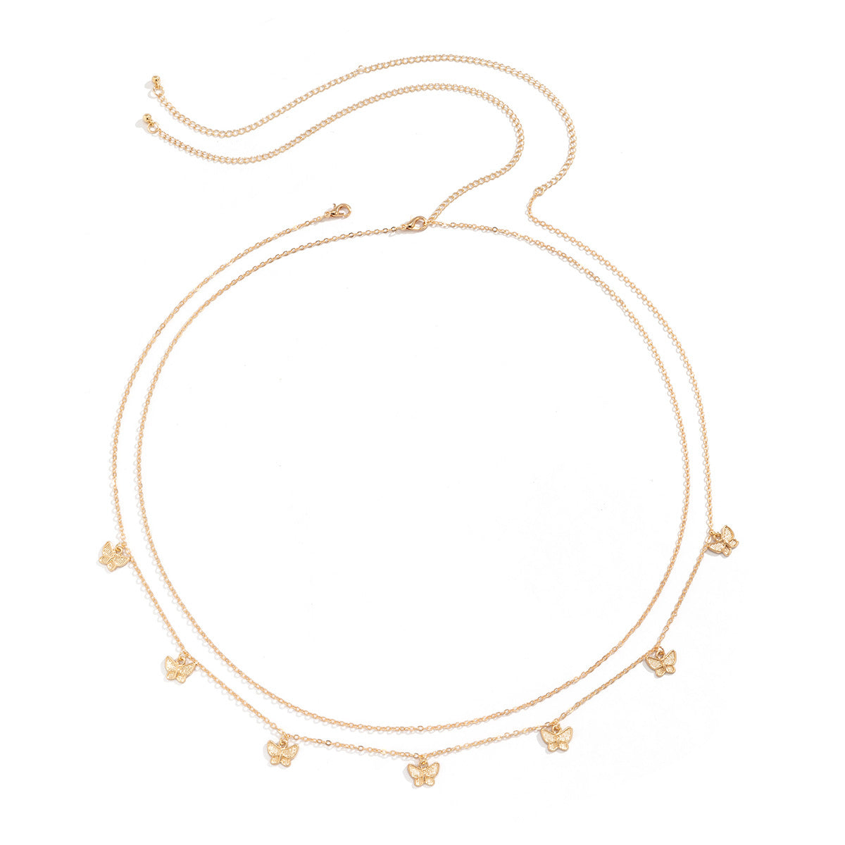 Zilveren Halsketting Vlinder voor Dames Dubbele Ketting