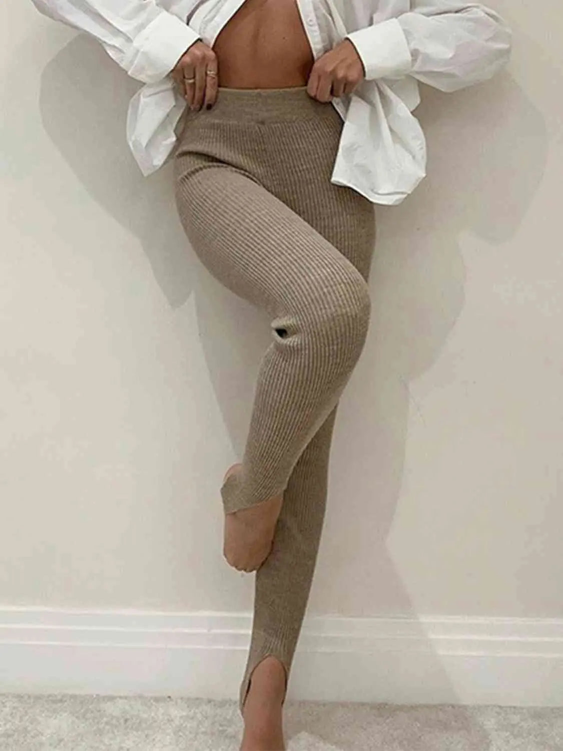 Elegante Hoge Taille Legging voor Vrouw Glad en Comfortabel
