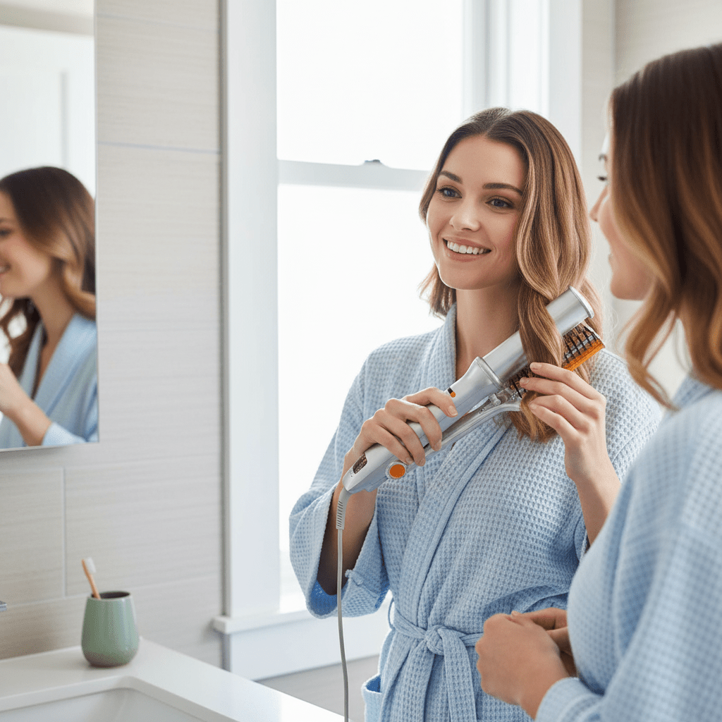 2-in-1 Roterende Haarstyler Borstel voor Volume en Glans – Professioneel Stylen Thuis